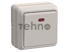 Выключатель 1-кл. ОП ОКТАВА с инд. 10А IP20 ВС20-1-1-ОКм крем. ИЭК EVO11-K33-10-DC