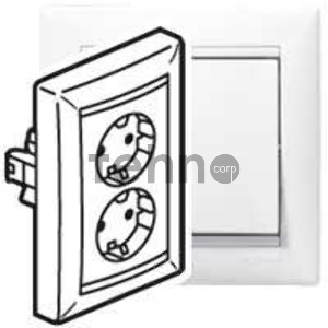 Электроустановочные изделия Legrand Legrand 774400 Розетка двойная (моноблок) Valena с заземлением (белый)