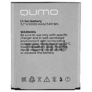 Аккумулятор Li-ion Qumo SS3 (QB 003), Аналог аккумулятора Samsung© EB-L1G6LLUCSTD, 2000 мА-ч 3,7В