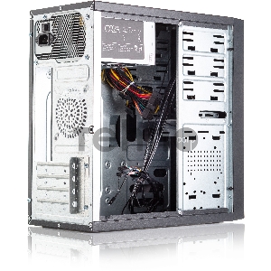 Корпус с блоком питания 450Вт. Сase Forza mATX, 450W, 2xUSB3.0, Black, w/o FAN, 12 cm fan PSU, power cord