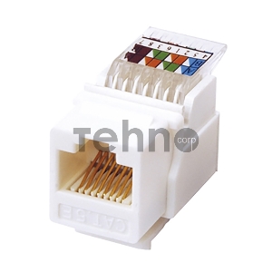 Rexant Модуль Keystone Jack RJ-45(8P8C), UTP неэкранированный, категория 5e, тип 180 градусов,самозажимной, белый