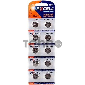 Щелочной/алкалиновый элемент питания PKCELL AG13-10B тип - LR44(AG10) 10 шт в блистере