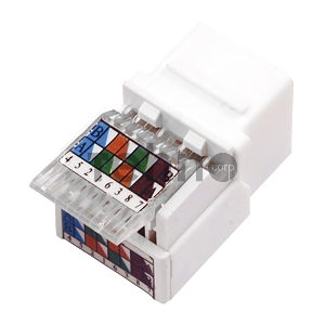Rexant Модуль Keystone Jack RJ-45(8P8C), UTP неэкранированный, категория 5e, тип 180 градусов,самозажимной, белый