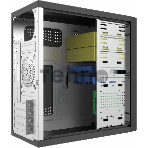 Корпус с блоком питания 450Вт. Сase Forza mATX, 450W, 2xUSB3.0, Black, w/o FAN, 12 cm fan PSU, power cord