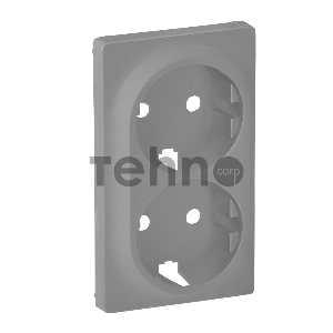 Лицевая панель для двойной силовой розетки 2х2К+З. Алюминий Valena LIFE. 