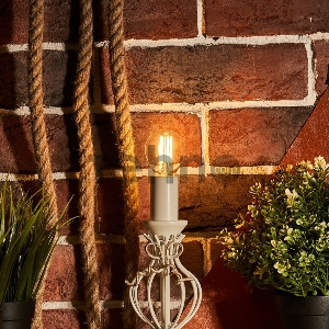 Лампа филаментная REXANT Шарик GL45 7.5 Вт 600 Лм 2700K E14 прозрачная колба