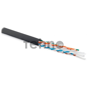 Hyperline UUTP4-C6-S23-OUT-LSZH-BK-500(UTP4-C6-SOLID-OUTDOOR-LSZH-BK-500) (500 м) Кабель витая пара U/UTP,кат. 6, 4 пары(23 AWG), одножил.(solid),с разделителем,внешний, LSZH нг(С)-HF, -40°C – +75°C, черный - гарантия: 15 лет компонентная