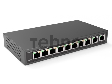 Коммутатор Reyee 8-Port 100Mbps + 2 Uplink Port 1000Mbps, 8 of the ports support PoE/PoE+ power supply. Max PoE power budget is 110W, unmanaged switch, desktop(Only US standard Adaptor is available)