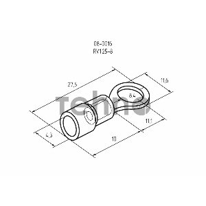 Наконечник кольцевой изолированный ø 8.4 мм 0.5-1.5 мм² (НКи 1.5-8/НКи 1,25-8) красный REXANT