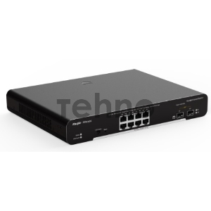 Коммутатор Reyee 8-Port Gigabit L2 Managed POE Switch, 8 Gigabit RJ45 POE/POE+ Ports,2 SFP Slots,125W PoE Power budget, Desktop Steel Case