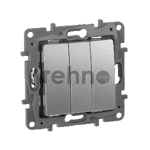 Выключатель 3-клавишный, 10АХ, алюминий ETIKA 