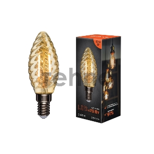 Лампа филаментная REXANT Витая свеча LCW35 9.5 Вт 950 Лм 2400K E14 золотистая колба