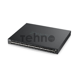 Коммутатор ZYXELXGS4600-52F AC L3 Managed Switch, 48 port Gig SFP, 4 dual pers.  and 4x 10G SFP+, stackable, dual PSU AC