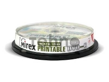Диск DVD-R Mirex 4.7 Gb, 16x, Cake Box (10), Ink Printable (10/300)