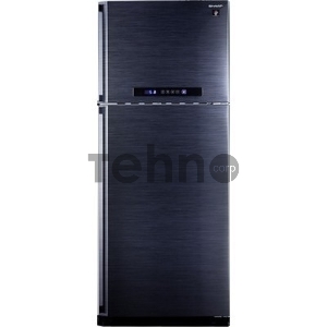 Холодильник Sharp 167.2x70x72, объем камер 329+108, No Frost, морозильная камера сверху, черный