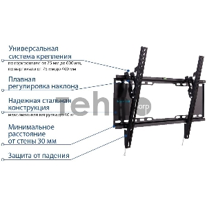 Кронштейн для телевизора Kromax IDEAL-102 черный 32-90 макс.40кг настенный наклон
