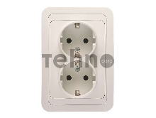 Розетка 2-м СП Mimoza 16А IP20 с заземл. бел./бел. Makel 12082