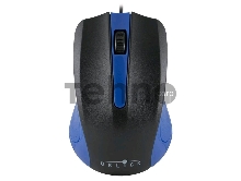 Мышь Oklick 225M черный/синий оптическая (1200dpi) USB (2but)
