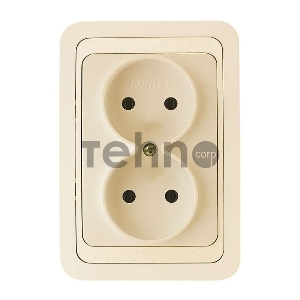 Розетка 2-м СП Mimoza 16А IP20 без заземл. крем/крем. Makel 25017