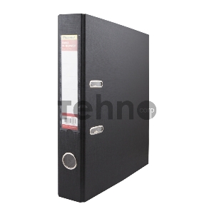 Регистратор картонный с PVC покрытием 355020-01 50мм, без окантовки, карман на корешке, цв. черный,