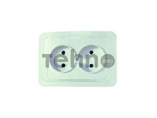 Розетка 2-м СП Mimoza 16А IP20 без заземл. бел./бел. Makel 12017