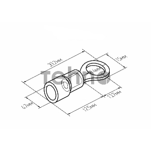 Наконечник кольцевой изолированный термоусаживаемый ø 8.4 мм 4-6 мм² (НКи-т 6.0-8/НКи-т5,5-8) желтый REXANT