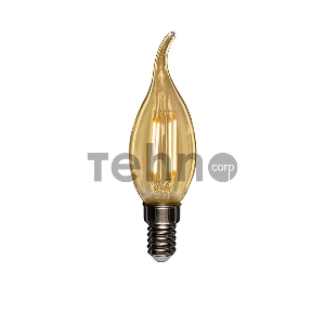 Лампа филаментная REXANT Свеча на ветру CN37 9.5 Вт 950 Лм 2400K E14 золотистая колба