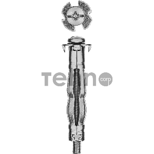 Анкер МОЛЛИ для пустотелых материалов, 8 мм x M4 x 38 мм, 100 шт, оцинкованный, ЗУБР