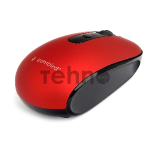 Мышь беспров. Gembird MUSW-355-R, красный,бесш.клик, soft touch, 3кн.+колесо-кнопка, 1600DPI, 2,4ГГц