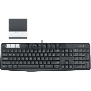 Клавиатура беспроводная Logitech K375s (GRAPHITE/OFFWHITE, Multi-Device, подставка в комплекте, Bluetooth Smart/Logitech Unifying, 2 батареи типа ААА) (арт. 920-008181 с гравировкой кириллицей, M/N: Y-R0061 / C-U0007)
