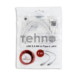 Кабель USB Cablexpert CCP-USB3-AMCM-1M-W, USB3.0 AM/USB Type-C, 1м, белый, пакет