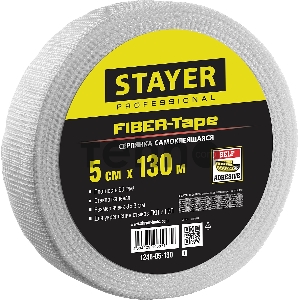 Серпянка самоклеящаяся FIBER-Tape, 5 см х 130м, STAYER Professional 1246-05-130 Серпянка самоклеящаяся FIBER-Tape, 5 см х 130м, STAYER Professional 1246-05-130