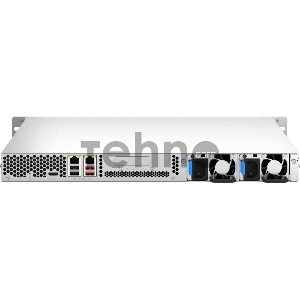 Сетевое хранилище SMB QNAP TS-464U-RP-8G NAS 4 HDD trays, rackmount 1U, 2 PSU. 4-core Intel Celeron N5105/N5095 2.0-2.9 GHz, 8 GB RAM MAX, 2x2.5 Gigabit Ethernet, 4xUSB, 1xHDMI . PCIe Gen 3 x2 , W/o rail kit RAIL-B02