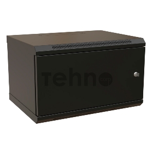 Шкаф коммутационный WRline (WR-TW-0666-SR-RAL9004) настенный 6U 600x600мм пер.дв.металл 2 бок.пан. 60кг черный 520мм 367мм IP20 сталь