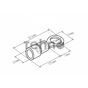 Наконечник кольцевой изолированный термоусаживаемый ø 6.5 мм 4-6 мм² (НКи-т 6.0-6/НКи-т5,5-6) желтый REXANT