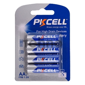 Литиевый элемент питания PKCELL Li-Fe AA-4B тип - AA 4 шт в блистере