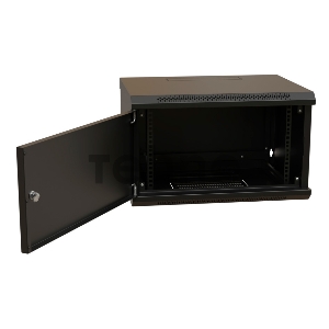 Шкаф коммутационный WRline (WR-TW-0666-SR-RAL9004) настенный 6U 600x600мм пер.дв.металл 2 бок.пан. 60кг черный 520мм 367мм IP20 сталь