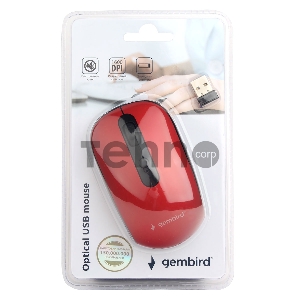 Мышь беспров. Gembird MUSW-355-R, красный,бесш.клик, soft touch, 3кн.+колесо-кнопка, 1600DPI, 2,4ГГц