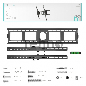 Кронштейн ONKRON UT4 для телевизора 55-100 наклонный, чёрный