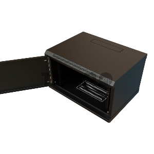 Шкаф коммутационный WRline (WR-TW-0666-SR-RAL9004) настенный 6U 600x600мм пер.дв.металл 2 бок.пан. 60кг черный 520мм 367мм IP20 сталь