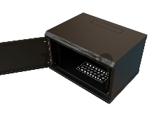 Шкаф коммутационный WRline (WR-TW-0666-SR-RAL9004) настенный 6U 600x600мм пер.дв.металл 2 бок.пан. 60кг черный 520мм 367мм IP20 сталь