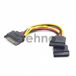 Кабель питания SATA Cablexpert CC-SATAM2F-01, 15pin (M)/2x15pin(F), на 2 SATA устр, 15см