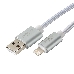 Кабель Cablexpert для Apple CC-U-APUSB02S-3M, AM/Lightning, серия Ultra, длина 3м, серебристый, блистер, фото 1