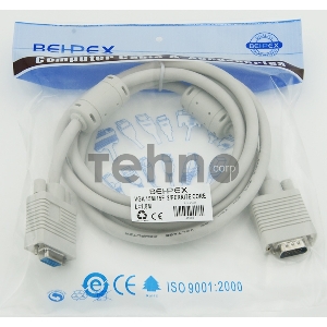 Кабель-удлинитель VGA VGA HD15 (m)/VGA HD15 (f) 1.8м феррит.кольца экран.