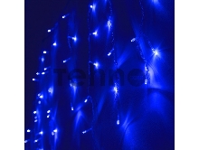 Гирлянда светодиодная Сигнал Бахрома IC-72B, 1.6*0.7м, 72 LED, синий, IP20, прозрачный шнур 1,5м