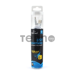 Кабель Cablexpert для Apple CC-U-APUSB02S-3M, AM/Lightning, серия Ultra, длина 3м, серебристый, блистер