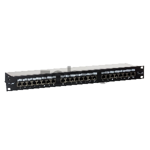 Патч-панель FTP 19 24 port кат.5e ExeGate разъём KRONE&110 (dual IDC), 1U, RoHS, цвет черный