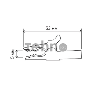 Зажим «крокодил» для тестера 15 А 53 мм гнездо 