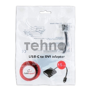 Переходник Cablexpert USB Type-C/DVI, 15см, пакет (A-CM-DVIF-01)