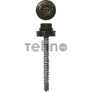 Саморезы СКД кровельные, RAL 8028 земельно-коричневый, 80 х 4.8 мм, 140 шт, для деревянной обрешетки, ЗУБР